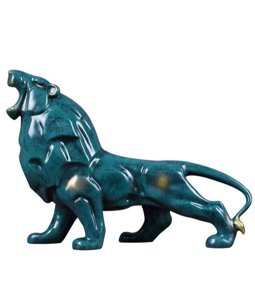 Statue Lion  Résine Océan brillant des détails fins