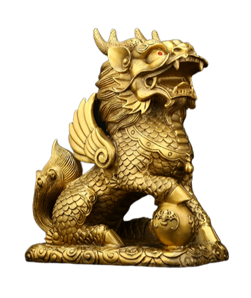 Statue Lion  Chinois d'Or la livraison gratuite