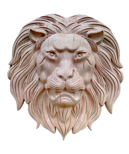 Tête de Lion Déco  Murale Bois solde