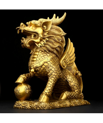 Statue Lion  Chinois d'Or la livraison gratuite