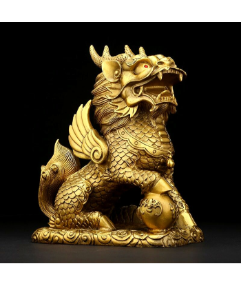 Statue Lion  Chinois d'Or la livraison gratuite