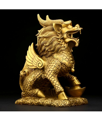 Statue Lion  Chinois d'Or la livraison gratuite