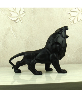 Statue Lion  En Résine Noire la livraison gratuite