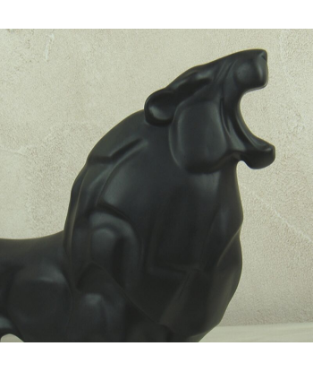 Statue Lion  En Résine Noire la livraison gratuite