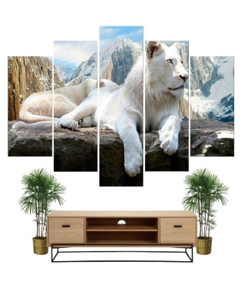 Tableau Lion Blanc Montagne l'achat 