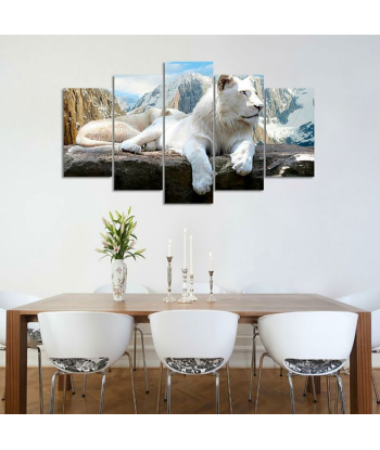 Tableau Lion Blanc Montagne l'achat 