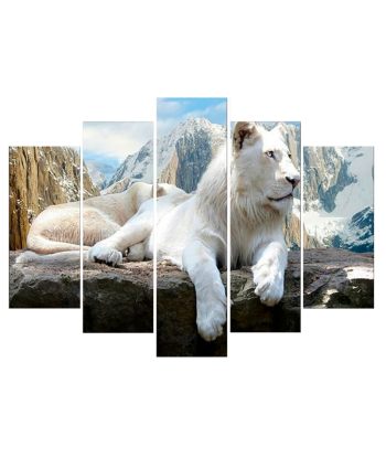 Tableau Lion Blanc Montagne l'achat 