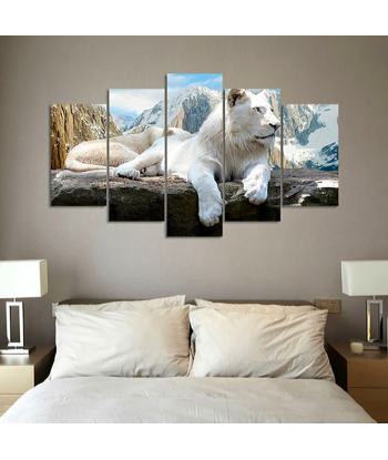 Tableau Lion Blanc Montagne l'achat 