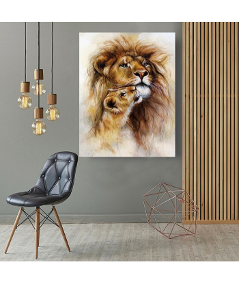 Tableau Lion Et Lionceau Livraison rapide