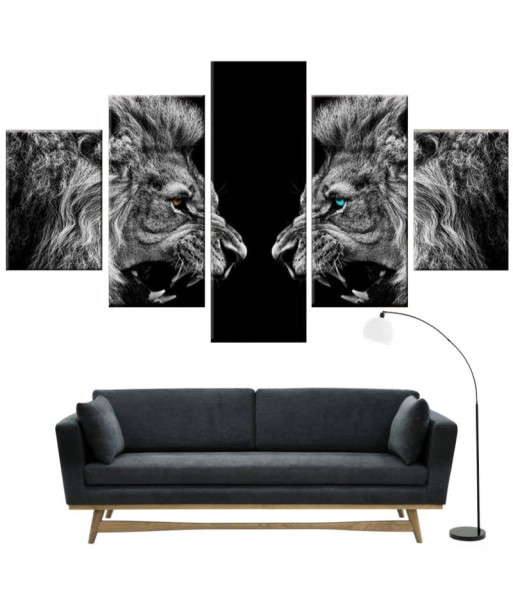 Tableau Lion Noir et Blanc Rugissant Le MVP de beaucoup