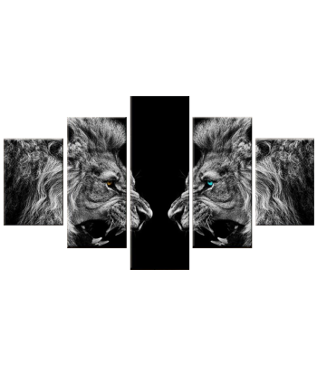 Tableau Lion Noir et Blanc Rugissant Le MVP de beaucoup