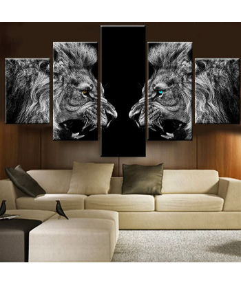 Tableau Lion Noir et Blanc Rugissant Le MVP de beaucoup