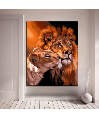 Tableau Lion et Lionne Peinture ouvre sa boutique