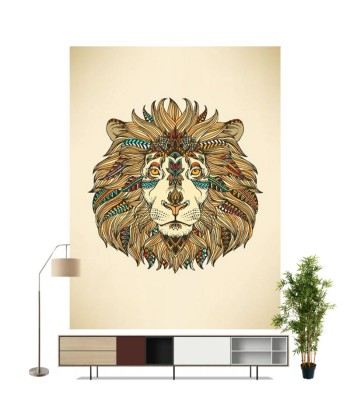 Tableau Lion Dessin Indien destockage