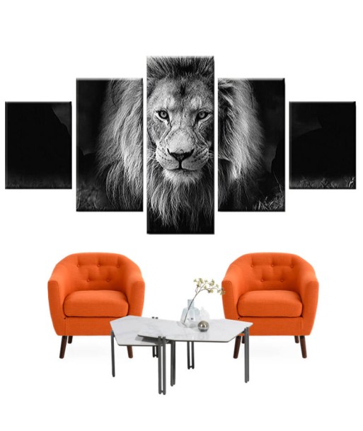 Tableau Lion Noir et Blanc Autodidacte Le MVP de beaucoup