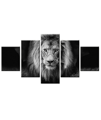 Tableau Lion Noir et Blanc Autodidacte Le MVP de beaucoup