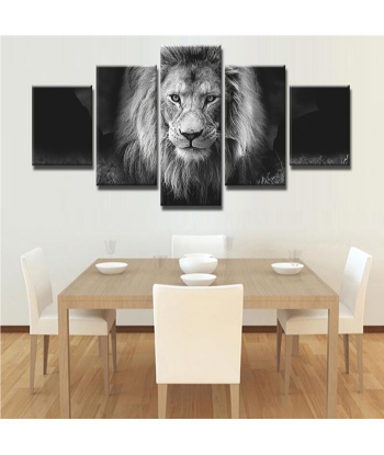 Tableau Lion Noir et Blanc Autodidacte Le MVP de beaucoup