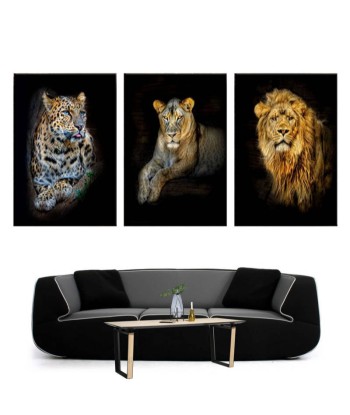 Tableaux Lion Lionne Jaguar en linge