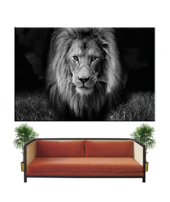 Tableau Lion Noir et Blanc Intouchable Pour