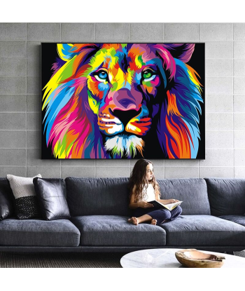 Tableau Lion Pop Art de France