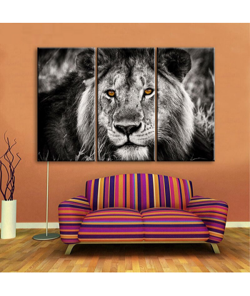 Tableau de Lion Noir et Blanc ou a consommer sur place