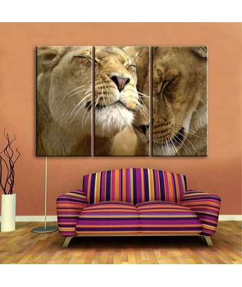 Tableau Lion et Lionne Douceur pas cher