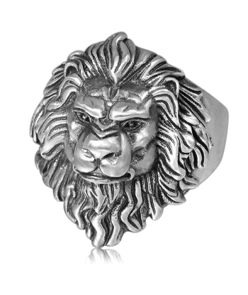 Bague Tête de Lion en Argent Massif la colonne vertébrale