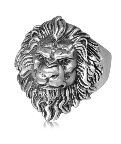 Bague Tête de Lion en Argent Massif la colonne vertébrale