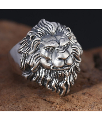 Bague Tête de Lion en Argent Massif la colonne vertébrale