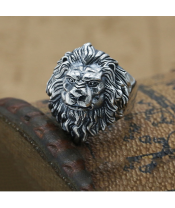 Bague Tête de Lion en Argent Massif la colonne vertébrale