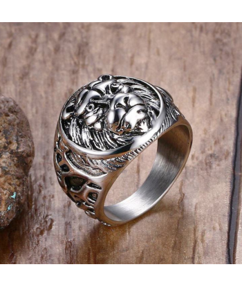 Bague Homme Argent Chevalière Tête de Lion 50-70% off 