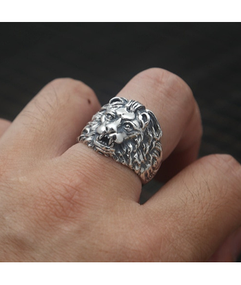 Bague Argent Sterling Lion hantent personnes