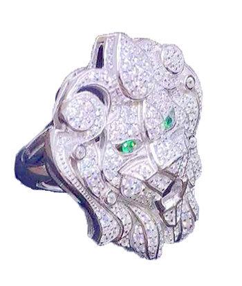 Bague Argent Tête de Lion Femme de pas cher