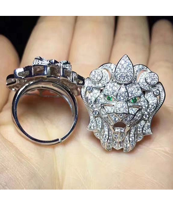 Bague Argent Tête de Lion Femme de pas cher