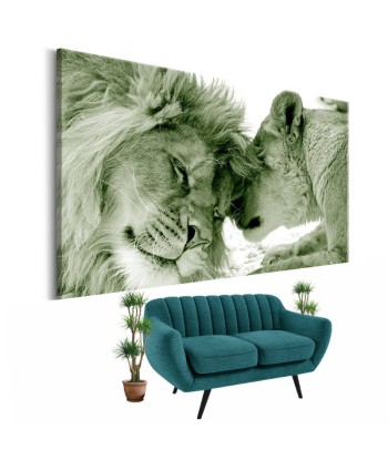 Tableau Lion et Lionne Vert Sacré Fin de série