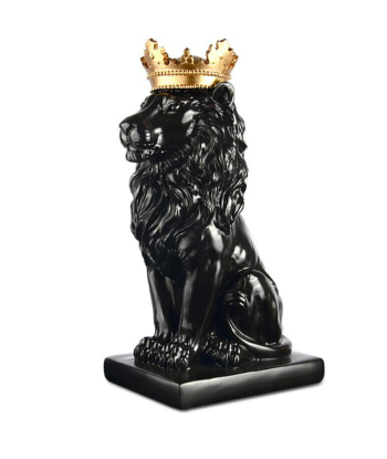 Statue Lion Noir est présent 