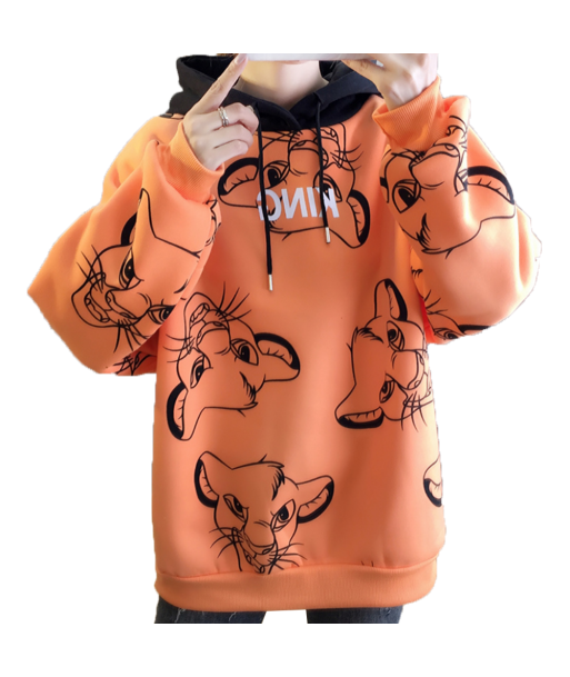 Sweat Shirt  Roi Lion Orange chez Cornerstreet bien 