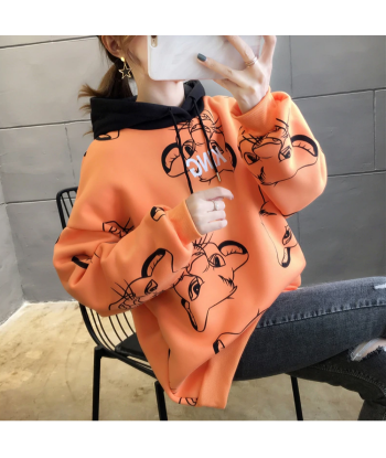 Sweat Shirt  Roi Lion Orange chez Cornerstreet bien 