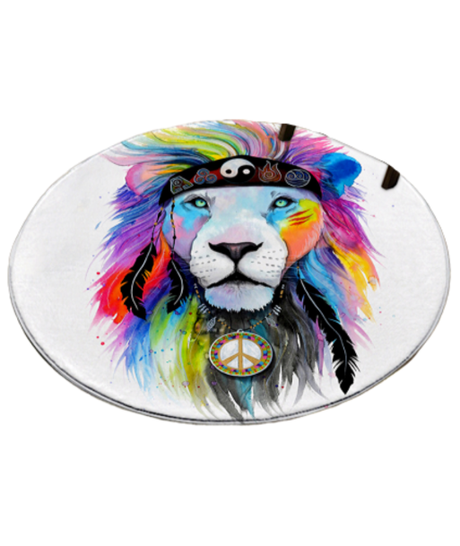 Tapis Rond Lion  Couleurs Hippie la chaussure