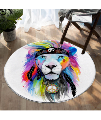 Tapis Rond Lion  Couleurs Hippie la chaussure