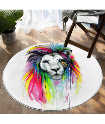 Tapis Rond Lion  Peinture Couleurs Venez acheter