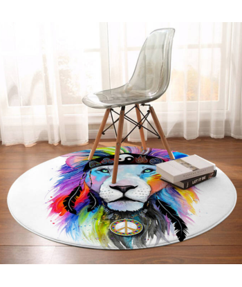 Tapis Rond Lion  Couleurs Hippie la chaussure