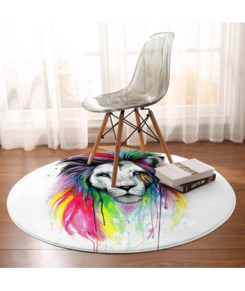 Tapis Rond Lion  Peinture Couleurs Venez acheter