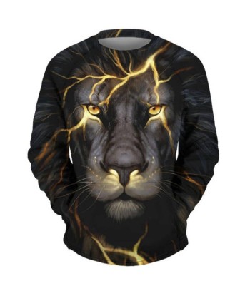 Pull Lion Homme Éclair les muscles