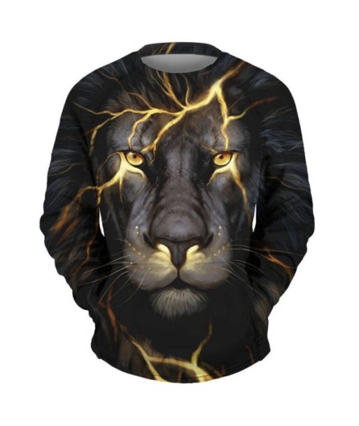 Pull Lion Homme Éclair les muscles