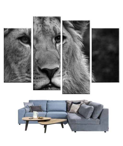 Tableau Noir et Blanc Lion meilleur choix