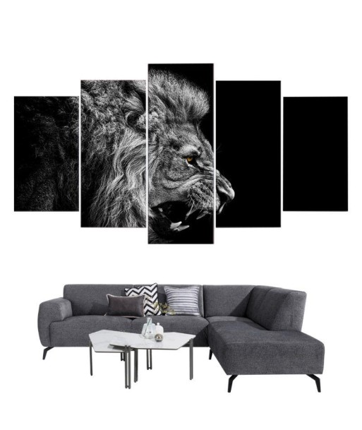 Tableau Lion Rugissant basket pas cher