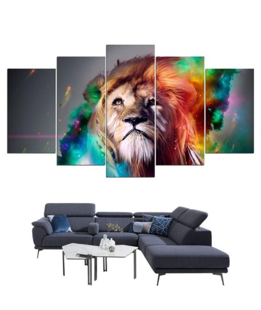 Tableau Lion Multicolore Design online