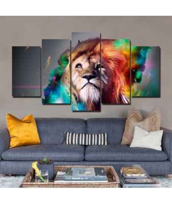 Tableau Lion Multicolore Design online