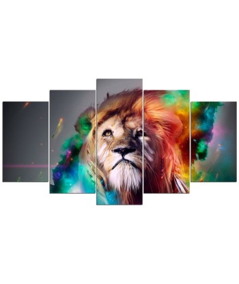 Tableau Lion Multicolore Design online